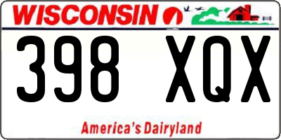 WI license plate 398XQX