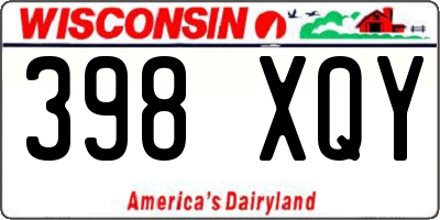 WI license plate 398XQY