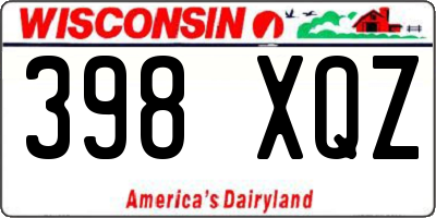 WI license plate 398XQZ