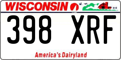 WI license plate 398XRF