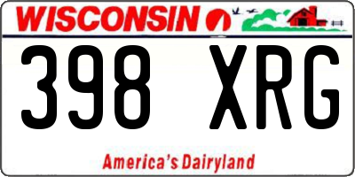 WI license plate 398XRG