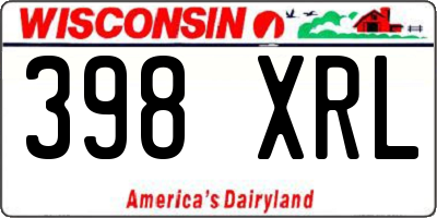 WI license plate 398XRL