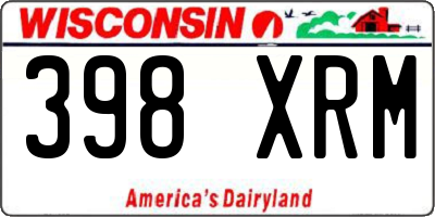 WI license plate 398XRM