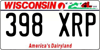 WI license plate 398XRP