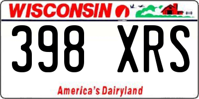 WI license plate 398XRS