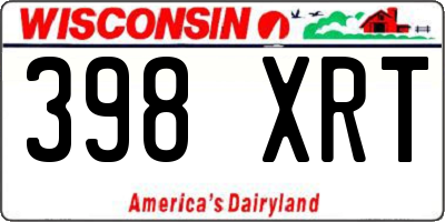 WI license plate 398XRT
