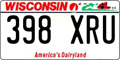 WI license plate 398XRU