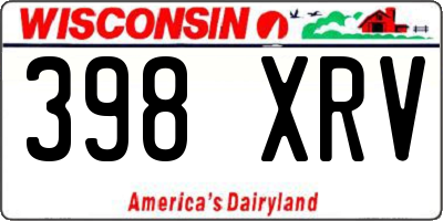 WI license plate 398XRV
