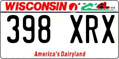 WI license plate 398XRX