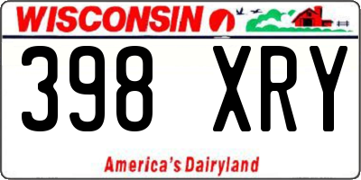 WI license plate 398XRY