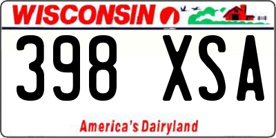 WI license plate 398XSA