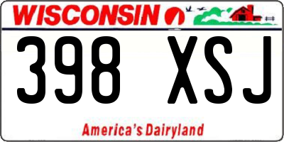 WI license plate 398XSJ
