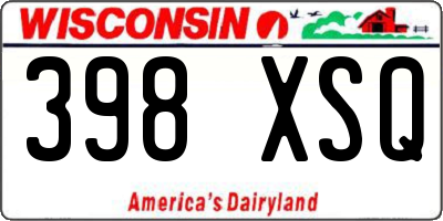 WI license plate 398XSQ