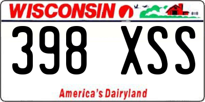 WI license plate 398XSS