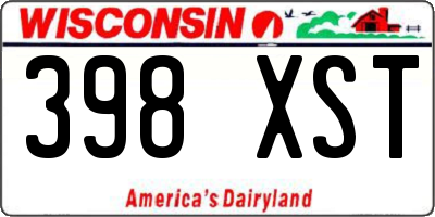 WI license plate 398XST