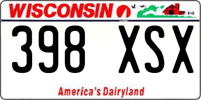 WI license plate 398XSX