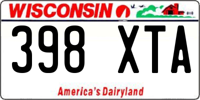 WI license plate 398XTA