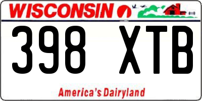 WI license plate 398XTB