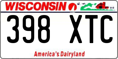 WI license plate 398XTC