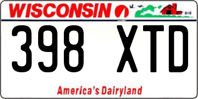 WI license plate 398XTD