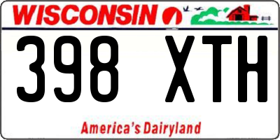 WI license plate 398XTH