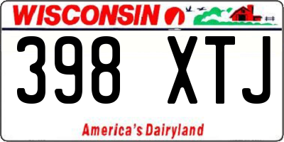 WI license plate 398XTJ