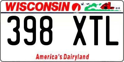WI license plate 398XTL