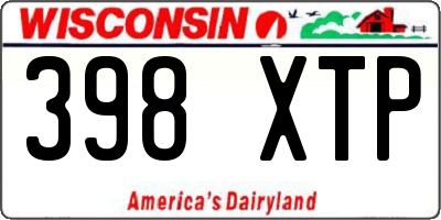 WI license plate 398XTP