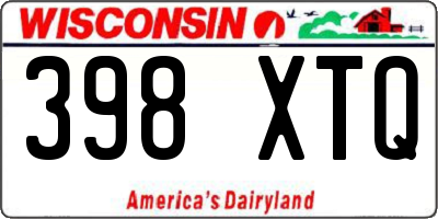 WI license plate 398XTQ