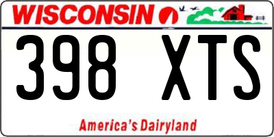 WI license plate 398XTS