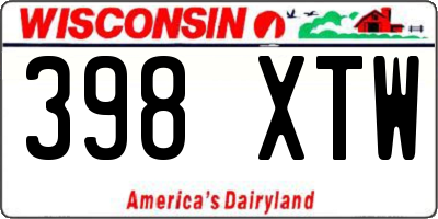 WI license plate 398XTW