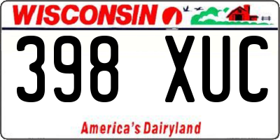 WI license plate 398XUC