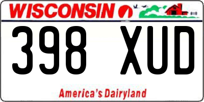 WI license plate 398XUD