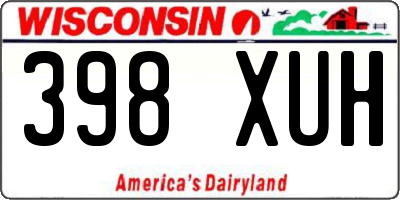 WI license plate 398XUH