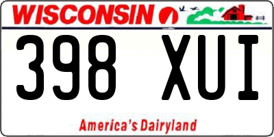 WI license plate 398XUI
