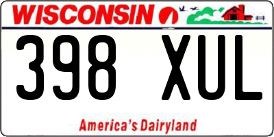 WI license plate 398XUL