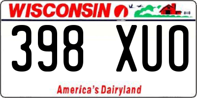 WI license plate 398XUO
