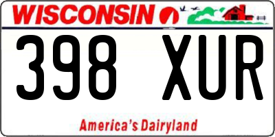 WI license plate 398XUR