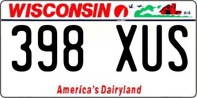 WI license plate 398XUS
