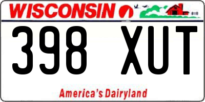 WI license plate 398XUT