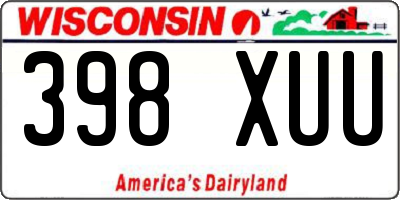 WI license plate 398XUU