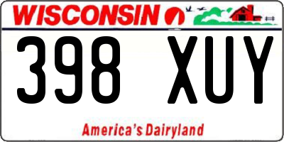 WI license plate 398XUY