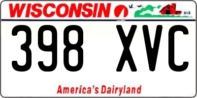 WI license plate 398XVC