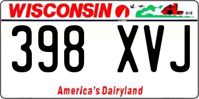 WI license plate 398XVJ