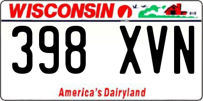 WI license plate 398XVN