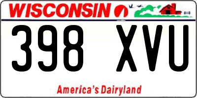 WI license plate 398XVU