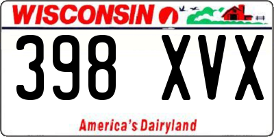 WI license plate 398XVX