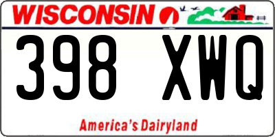 WI license plate 398XWQ