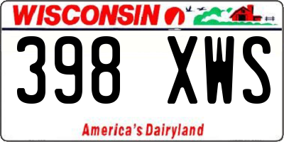 WI license plate 398XWS