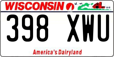 WI license plate 398XWU